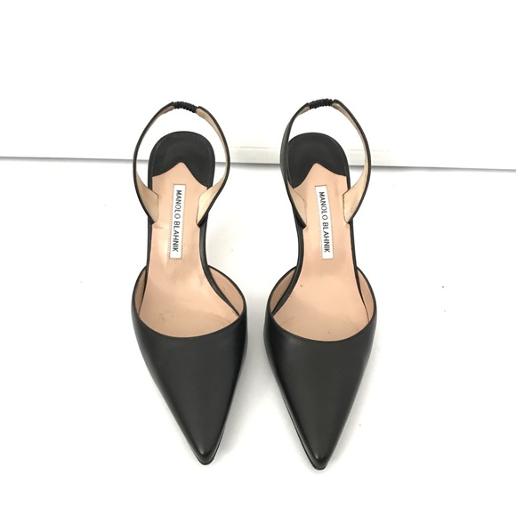 ✨SOLD✨ Manolo Blahnik Carolyne Slingback Leather Pumps - Picture 2 of 10